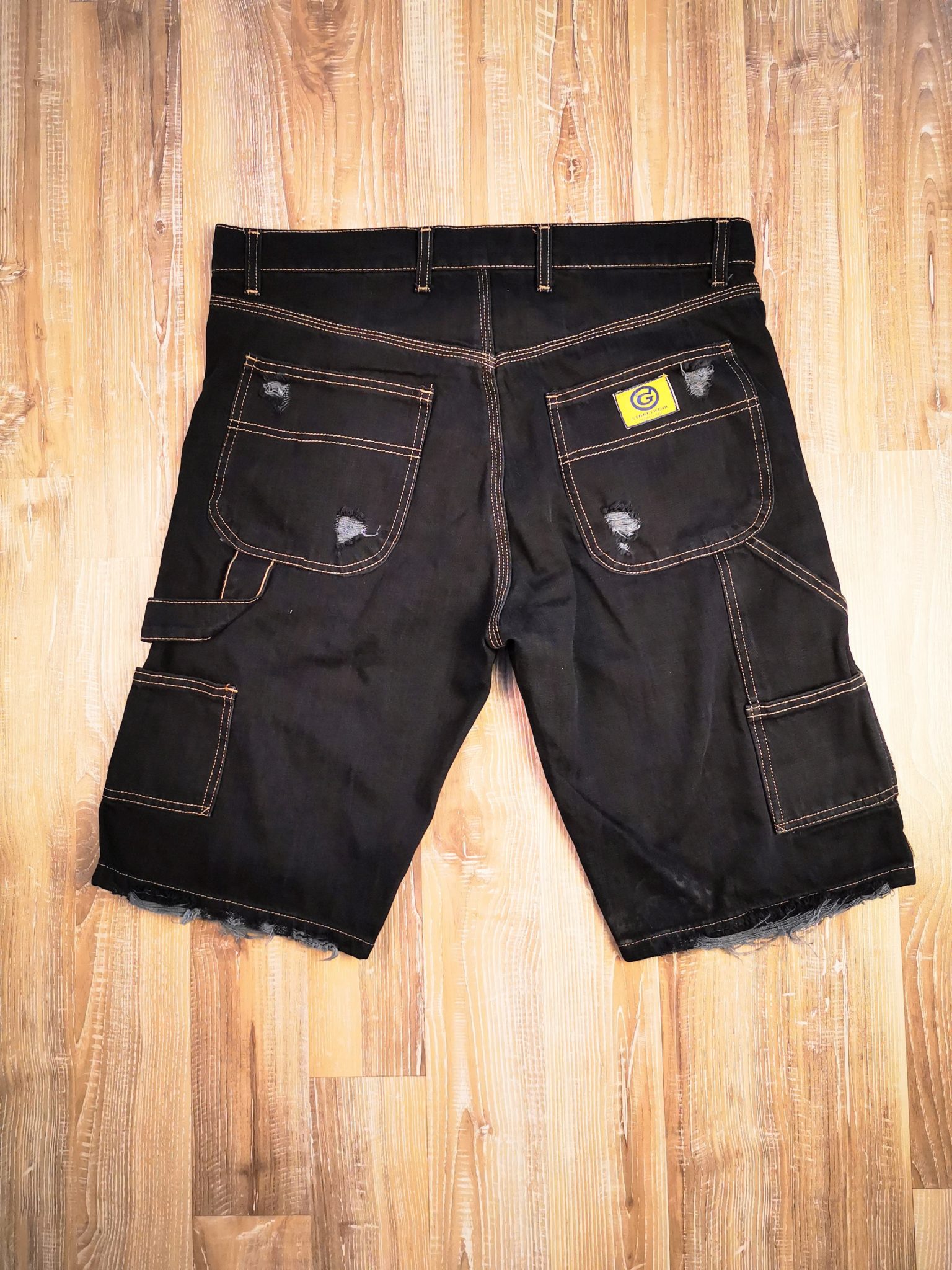 4.3 Worker Jeans Short Mr.Gulliver washed black color destroy style — Mr.  Gulliver Store