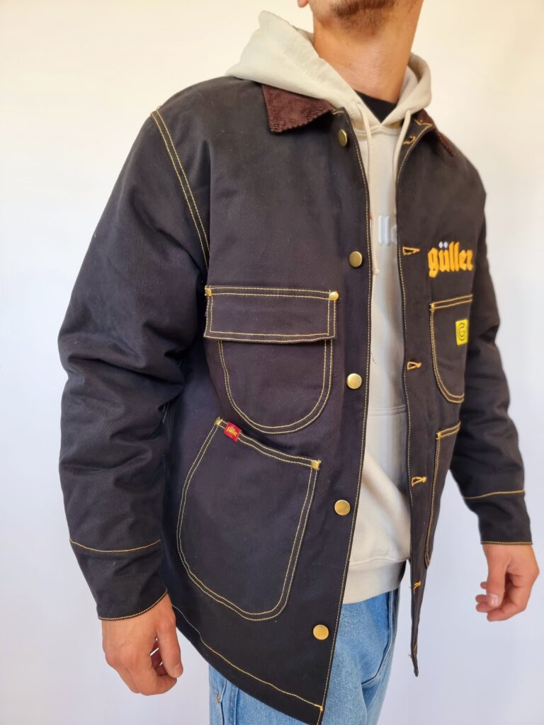 Winter Worker Jacket "Guller" - Black and Yellow Stitching 1
