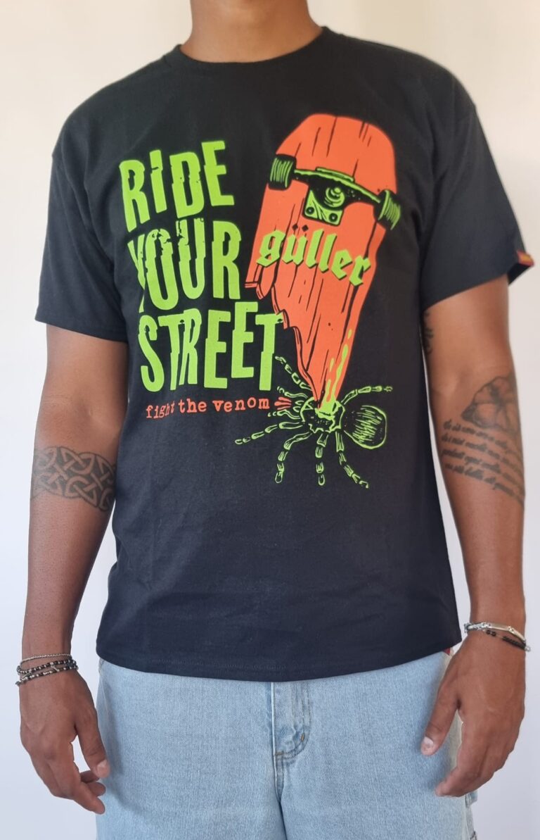 T-Shirt Nera GULLER "Ride your street" 1